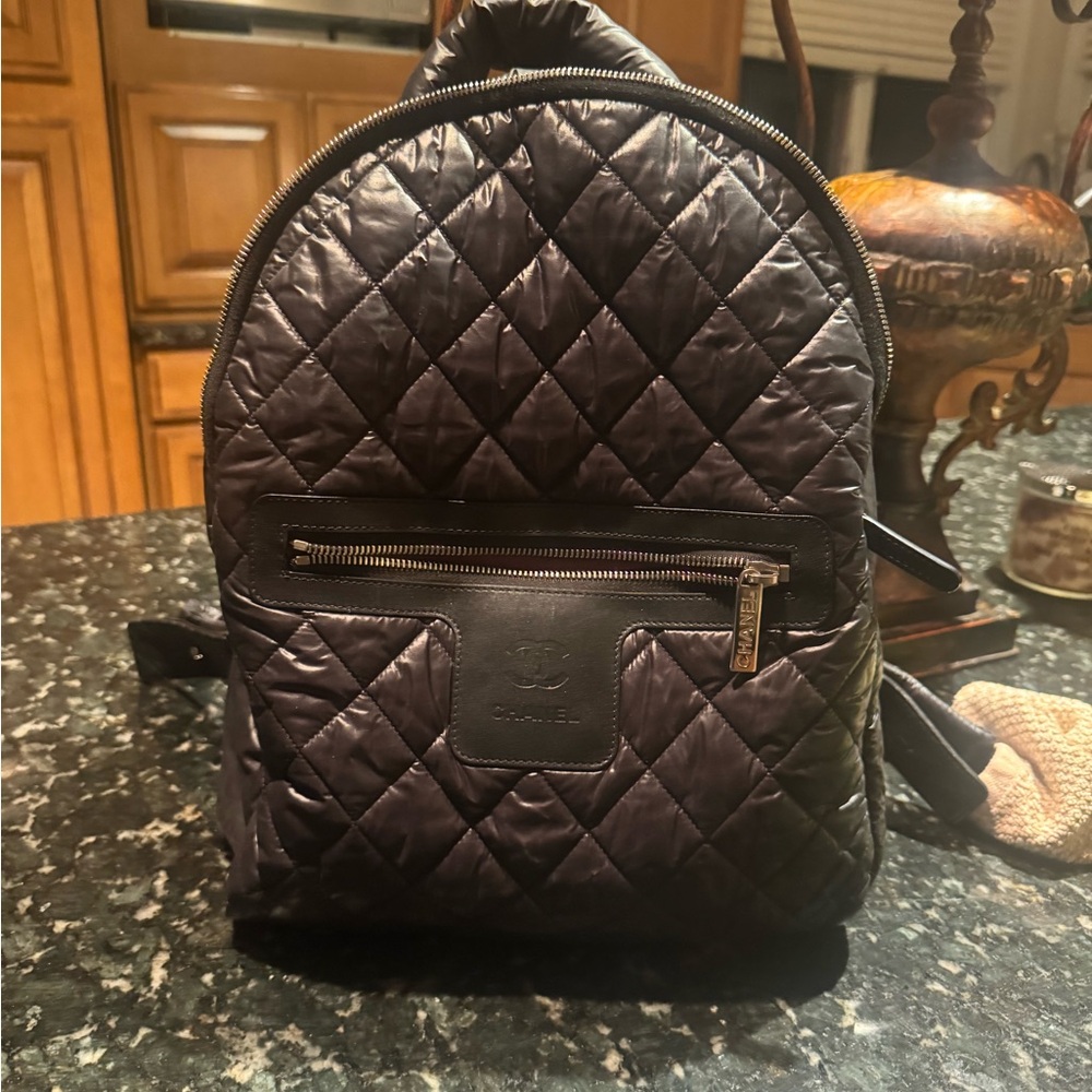 CHANEL Black Quilted Backpack